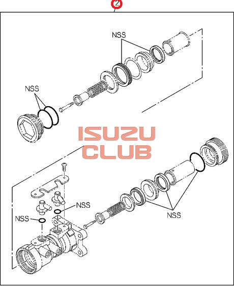 Схема Ремкомплект главного тормозного цилиндра ISUZU NLR85/NMR85 =Isuzu Original= *8971304700*