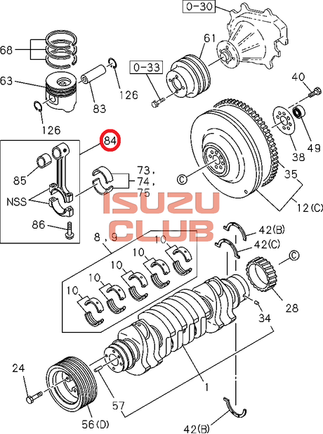 Схема Шатун двигателя ISUZU 4HG1 =Isuzu Original= *8971350327*