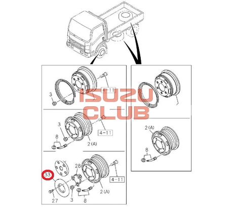 Схема Колпак декоративный колеса передний ISUZU N-серия =Isuzu Original= *8971676581*