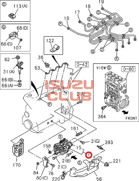 Схема Насос топливный ТНВД ISUZU NQR71 двигатель 4HG1 =Isuzu Original= *8971784855*