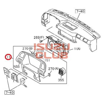 Фотография Облицовка панели проборов ISUZU NQR75/NQR71/NKR55 =Isuzu Original= *8971959652*
