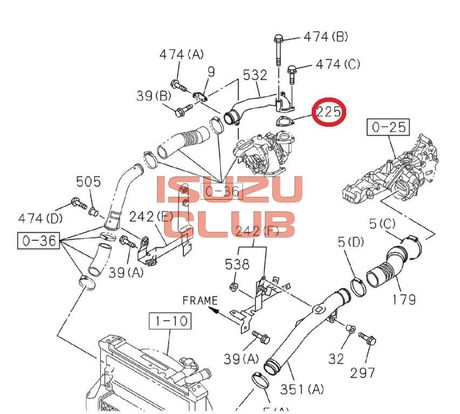 Схема Прокладка турбины NMR85/NQR71 (подача) =Isuzu Original=