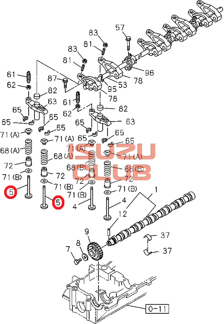 Схема Клапан выпускной двигателя 4HK1/6HK1 =Isuzu Original= *8972098764*