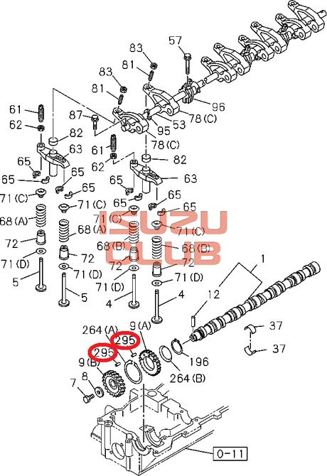 Схема Шпонка шестерни распредвала 4HK1-T NQR75 =Isuzu Original= *8972134540*