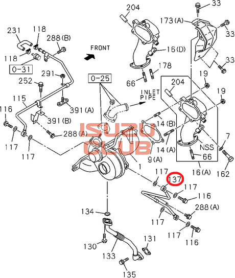 Схема Трубка охлаждения турбины подающая ISUZU 4HK1 =Isuzu Original= *8972290360*