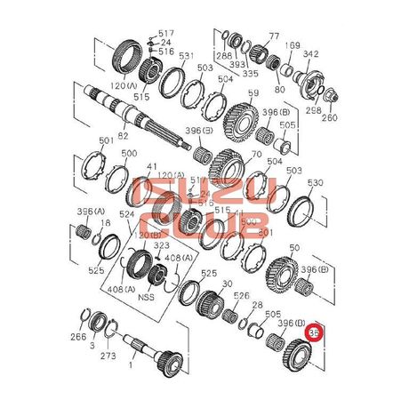 Схема Шестерня КПП 3-й передачи ISUZU MYY5T/MYY6S =Isuzu Original= *8972412340*