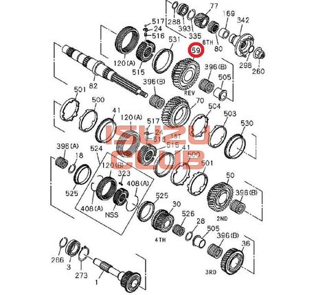 Схема Шестерня КПП задней передачи MYY5T/MYY6S ISUZU =Isuzu Original= *8972412440*