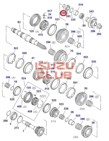Схема Шайба упорная подшипника вторвала КПП MYY5/MYY6 =Isuzu Original= *8972529420*