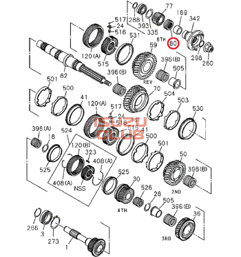 Фотография Шестерня КПП привода спидометра ведущая (Z=4) MYY5T/MYY6S =Isuzu Original= *8972535560*