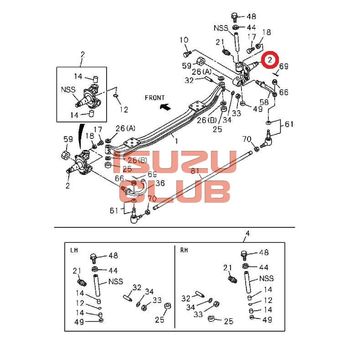 Фотография Кулак поворотный правый (цапфа) ISUZU NQR90 =Isuzu Original= *8972615492*