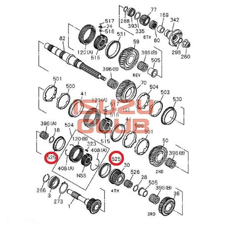 Схема Кольцо муфты синхронизатора (Z=45) 4-5-6 передачи КПП MYY5T/MYY6S ISUZU =Isuzu Original= *8973095320*
