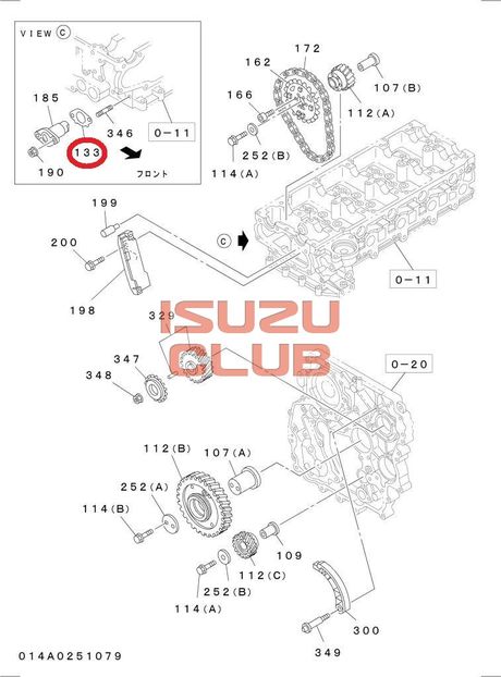 Схема Прокладка натяжителя цепи ГРМ ДВС 4JJ1 ISUZU NLR85 =Isuzu Original= *8973123360*