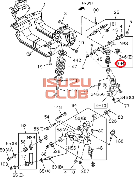 Схема Опора шаровая NLR85 верхняя =Isuzu Original= *8973273695*