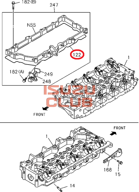Схема Прокладка корпуса коромысел ISUZU мотор 4HK1 =Isuzu Original= *8973313601*