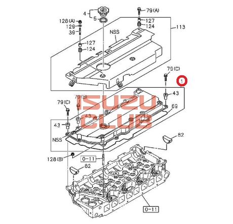 Схема Клапанная крышка мотор 4HK1 NPR/NQR75/FSR/NQR90 =Isuzu Original= *8978465770*