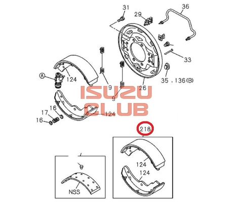 Схема Колодки тормозные задние NLR85 на ось =Isuzu Original= *8973319320*