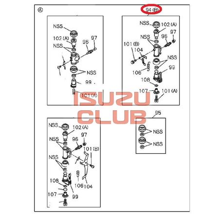Схема Цилиндр тормозной задний левый с прокачкой ISUZU NMR85 =Isuzu Original= *8973496910*