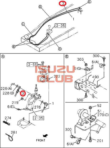 Схема Трос выбора передач КПП MYY5T NQR71 =Isuzu Original= *8973504300*