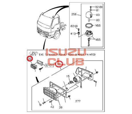 Схема Фара противотуманная левая ISUZU NQR75 =Isuzu Original= *8973539551*