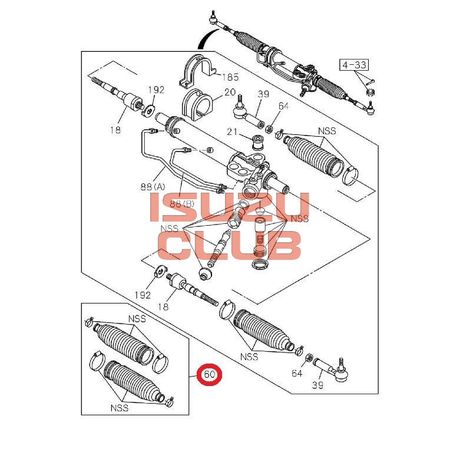Схема Пыльники рулевой рейки (комплект) ISUZU NLR85 =Isuzu Original= *8973571990*