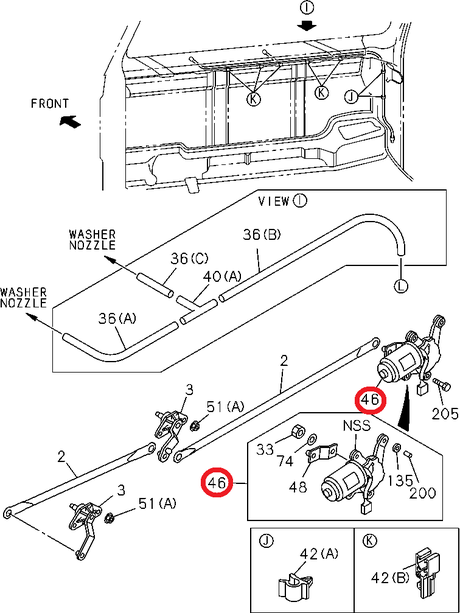 Схема Мотор стеклоочистителя с редуктором ISUZU NQR71/NQR75 =Isuzu Original= *8973613762*