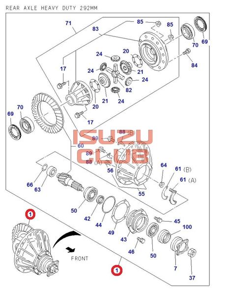 Схема Редуктор заднего моста (41/9) ISUZU NQR75 4HK1-T =Isuzu Original= *8973675070*