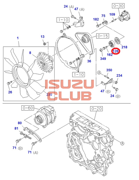 Схема Ролик натяжителя ремня генератора 4JJ1-T ISUZU NMR/NLR85 =Isuzu Original= *8973719031*