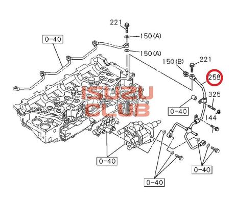 Схема Трубка топливная возвратная ТНВД ISUZU NQR75 4HK1-T =Isuzu Original= *8973722310*