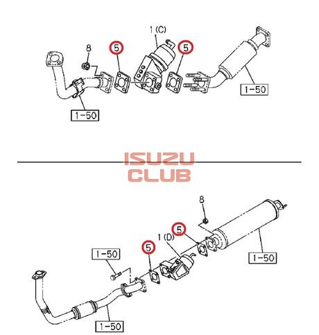 Схема Прокладка горного тормоза NPR75/NQR90/75/FSR90/NMR/NLR85 (квадрат) =Isuzu Original= *8973731080*