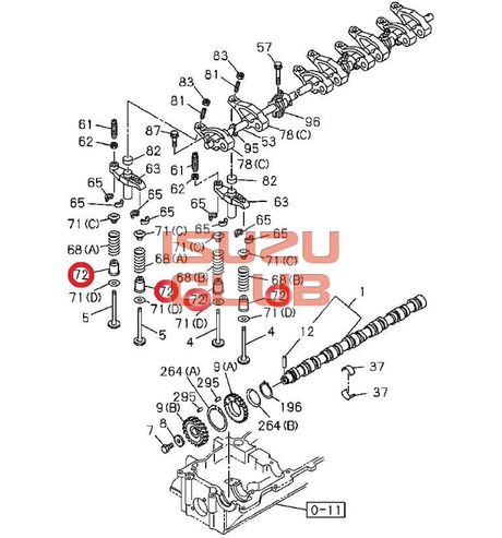 Схема Колпачок маслосъемный ISUZU/HITACHI мотор 4НК1/6НЕ1/6HK1 =Isuzu Original= *8973767200*