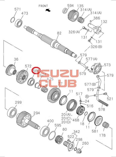 Схема Подшипник первичного вала задний КПП MZW6P FSR90/FSR34 =Isuzu Original= *8973779530*