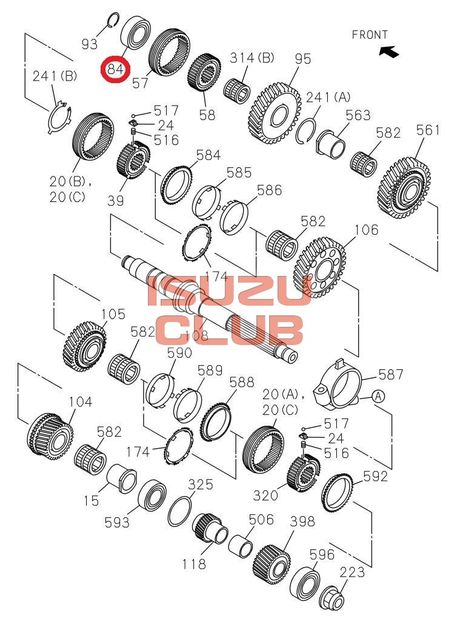 Схема Подшипник промвала КПП ISUZU FSR90 передний =Isuzu Original= *8973779571*