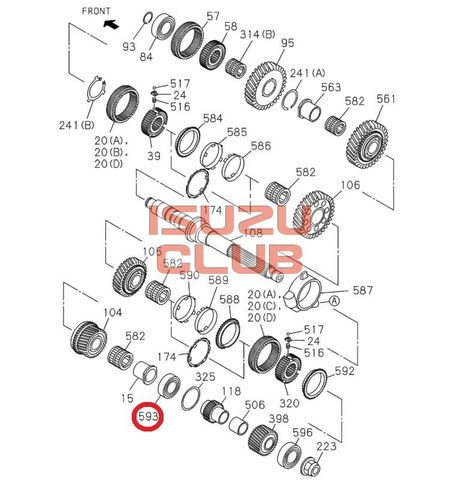 Схема Подшипник средний промвала КПП MZW6P =Isuzu Original= *8973779760*