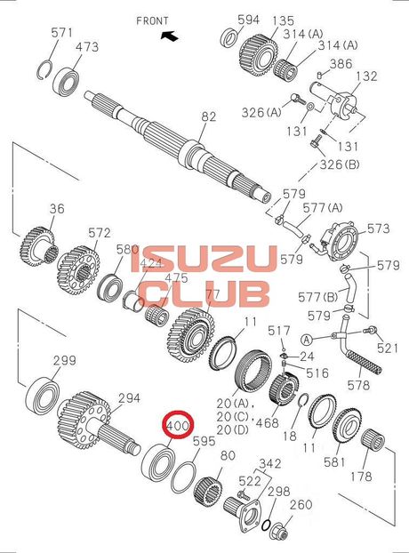 Схема Подшипник вторвала задний КПП ISUZU FSR34/FSR90 =Isuzu Original= *8973779770*