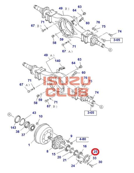 Схема Полуось заднего моста L=945 ISUZU FSR90 =Isuzu Original= *8973806840*