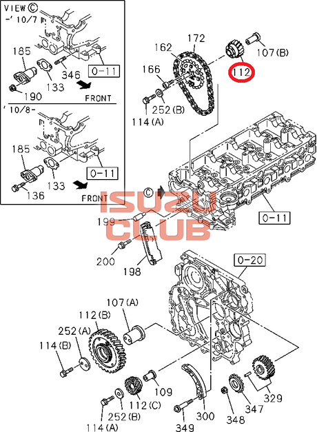 Схема Шестерня двигателя 4JJ1 провода ГРМ ISUZU (Z=35) =Isuzu Original= *8973815203*