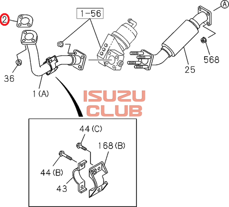 Схема Прокладка глушителя NLR85/NMR85 приемный трубы =Isuzu Original= *8973845900*