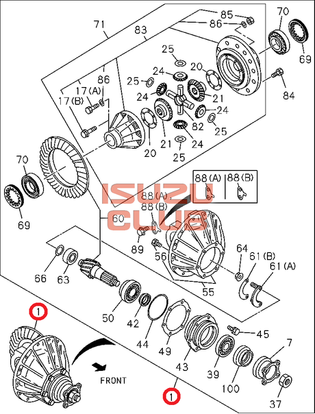 Схема Редуктор заднего моста (РЗМ) 43/10 ISUZU NPR75 =Isuzu Original= *8973887010*