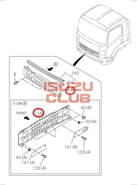 Схема Решетка радиатора (белая) ISUZU FSR90 =Isuzu Original= *8974078675*