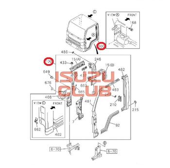Фотография Боковой проем двери кабины правой ISUZU NQR90/NPR75/NMR85 =Isuzu Original= *8974108538*