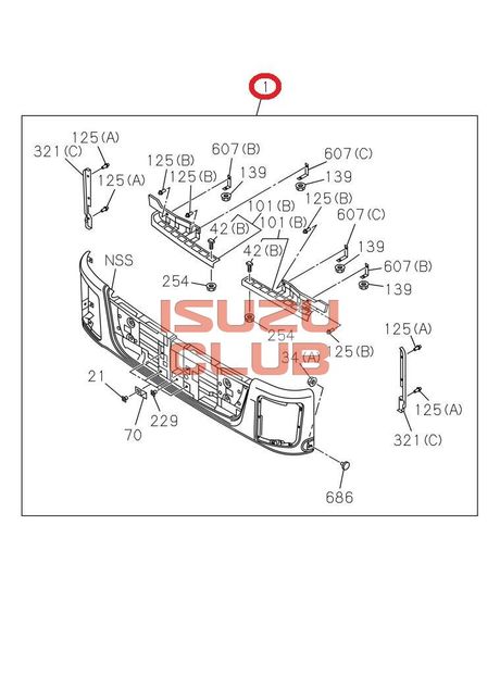 Схема Бампер передний ISUZU CYZ52 =Isuzu Original= *8974178464*