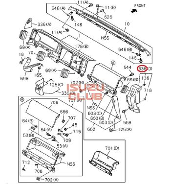 Фотография Боковина панели приборов FVR34/FSR90 =Isuzu Original= *8974247121*