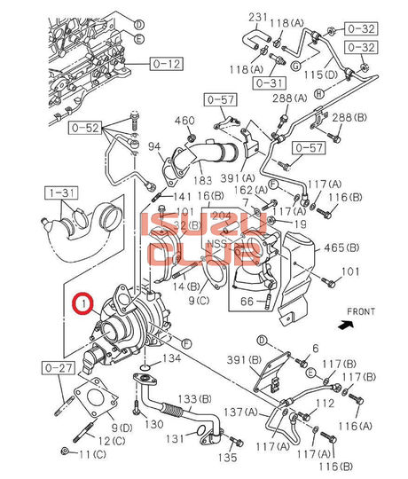 Схема Турбина мотора 4HK1 ISUZU FSR90 (Е4)/NPR75 (Е5) =Isuzu Original= *8975260081*