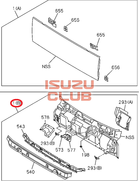 Схема Панель кузова передняя FSR90 =Isuzu Original= *8975859597*