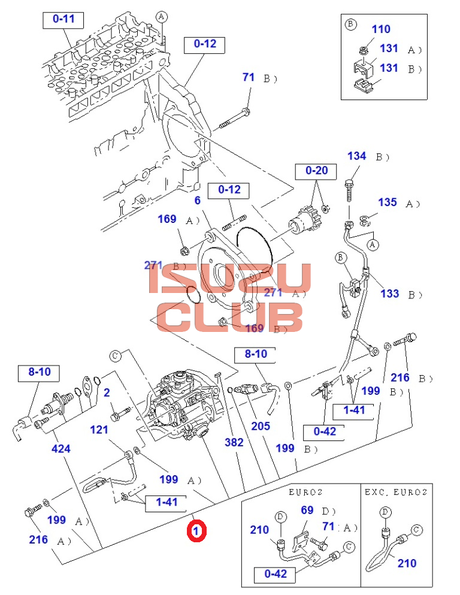 Схема Насос топливный высокого давления (ТНВД) 6HK1 ISUZU FVR34 =Isuzu Original= *8976059468*