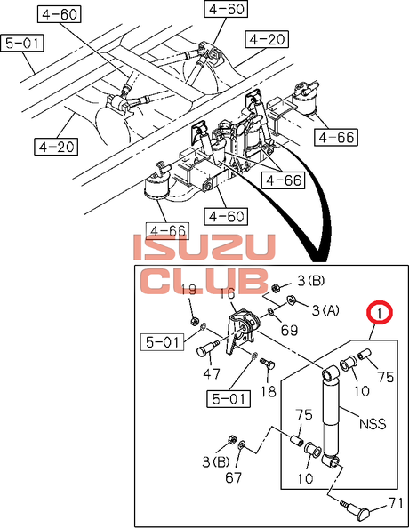 Схема Амортизатор задний FVR34 с пневмоподвеской (Е5) =Isuzu Original= *8976062600*