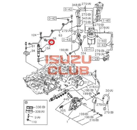 Схема Форсунка топливная мотор 4HK1 (Е4) ISUZU NPR75/NQR90 =Isuzu Original= *8976097887*