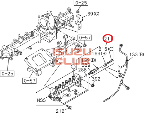 Схема Рампа топливная 6HK1-T FVR34 =Isuzu Original= *8976099802*