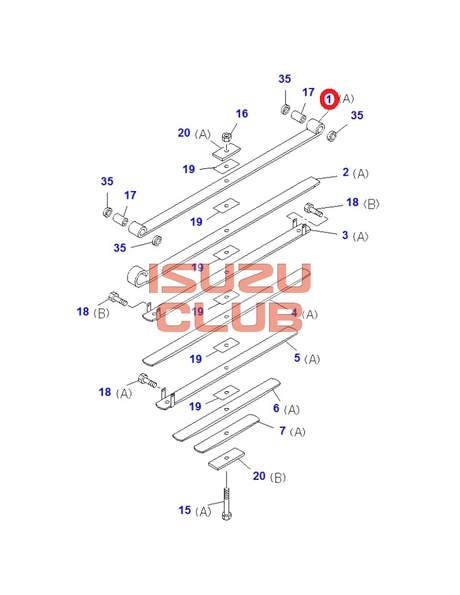 Схема Лист рессоры передней №1 коренной ISUZU CYZ51 =Isuzu Original= *8976153680*
