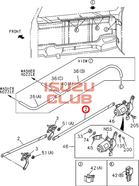 Схема Тяга трапеции стеклоочистителя длинная NQR75/NQR71 =Isuzu Original= *8978551540*